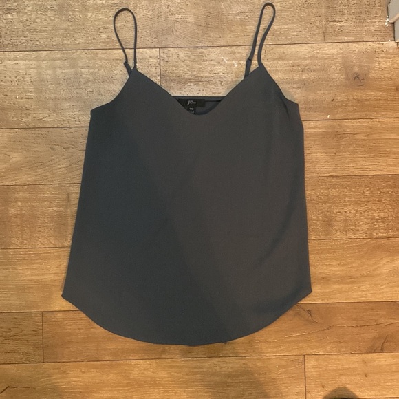J Crew 00 Slate Grey Silky V-Neck Camisole with Adjustable Spaghetti Straps - Picture 3 of 5